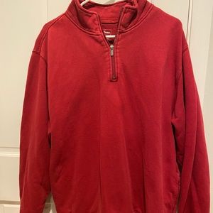 oversized 3 quarter zip up collard sweater